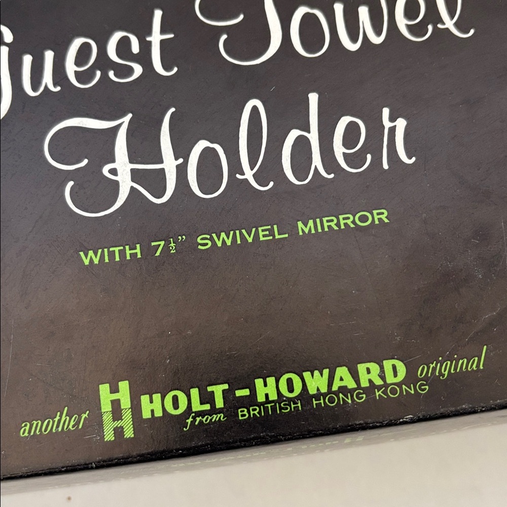 Rare 1950’s Vintage Holt Howard Guest‎ Towel Holder Floral Swivel Mirror Retro
